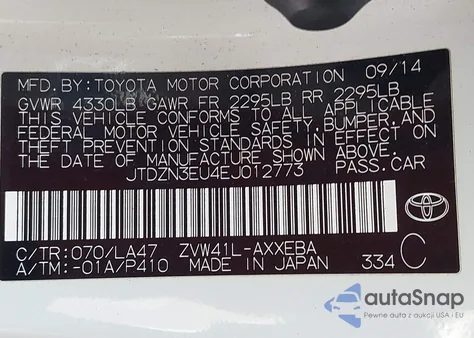 2014 Toyota Prius V Five из США, поврежденный, VIN JTDZN3EU4EJ012773